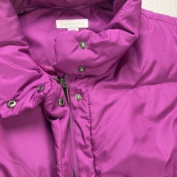 Charter Club Puffer Vest Jacket Womens Large Zip Front Sporty Hiking Windbreaker - Picture 13 of 15